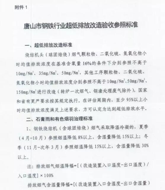 河北省鋼鐵、焦化、燃煤電廠深度減排攻堅方案